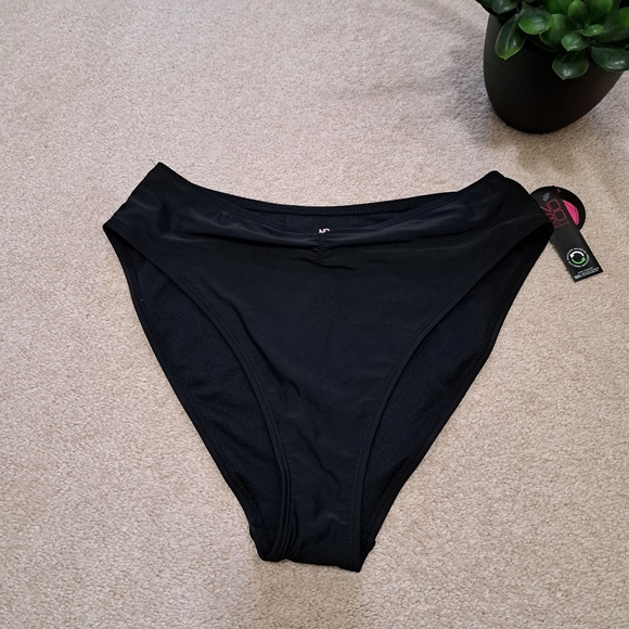 ❤️ No Boundaries Swim Bottoms Solid Black Bikini Bottoms Various Sizes NWT - Picture 2 of 8
